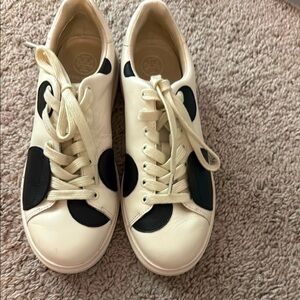 Tory Burch Cream and Black Sneakers